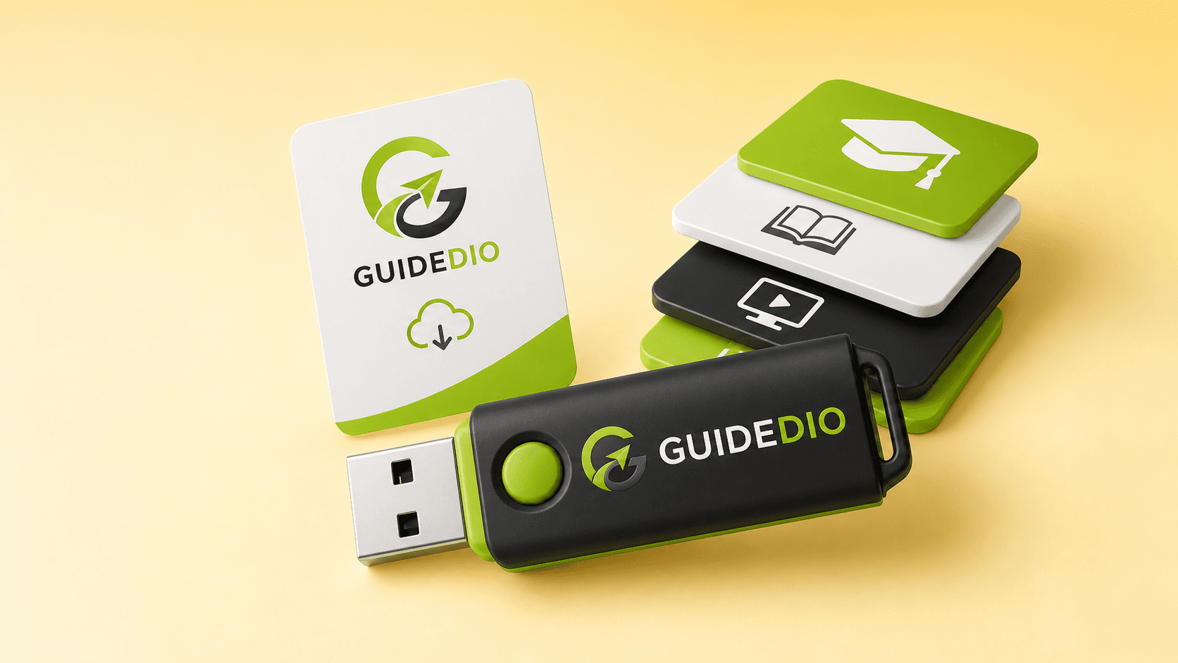 Guidedio branded pen drive with offline learning resources